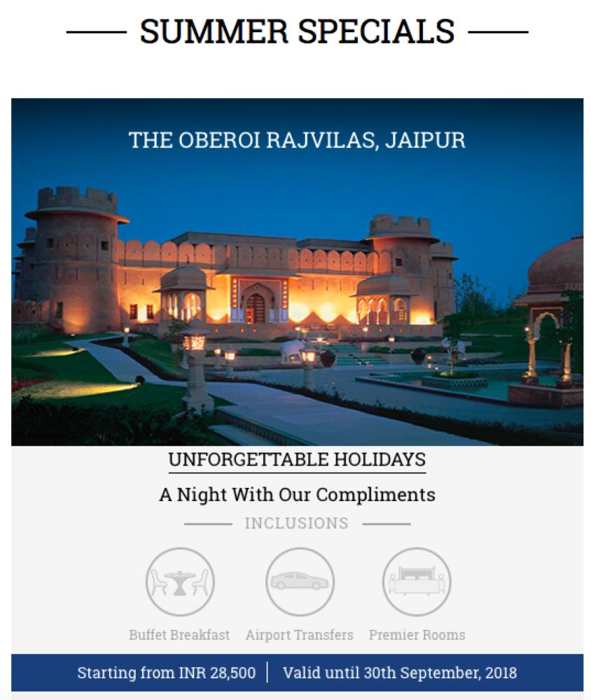 Exotic Vacations — Discover The Royal Oberoi Rajvilas, Jaipur