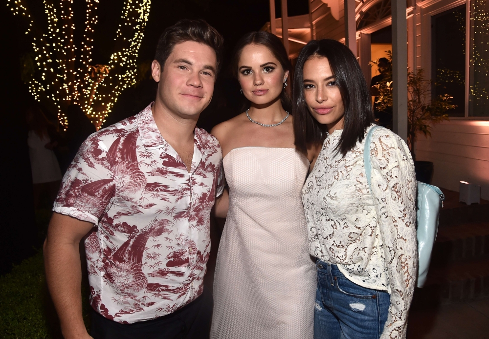 From left, Adam DeVine, Debby Ryan and Chloe Bridges attend the after party for the Season 1 premiere of Netflix's 