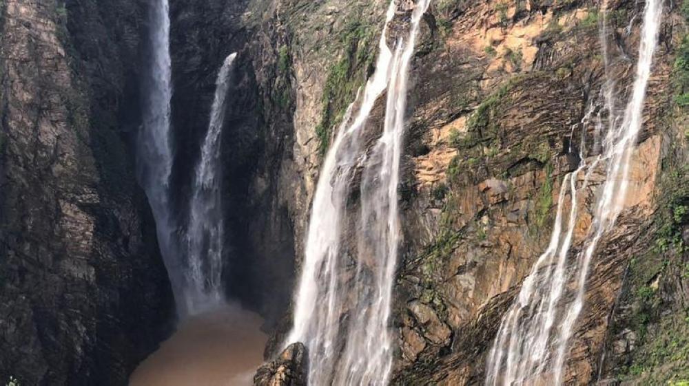 Waterfalls create beautiful scenery in Abha