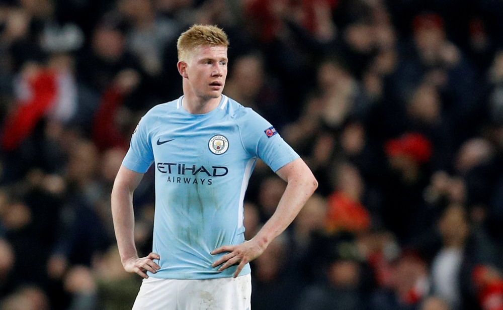 Manchester City's Kevin De Bruyne in Champions League action at Etihad Stadium, Manchester, Britain. — Reuters