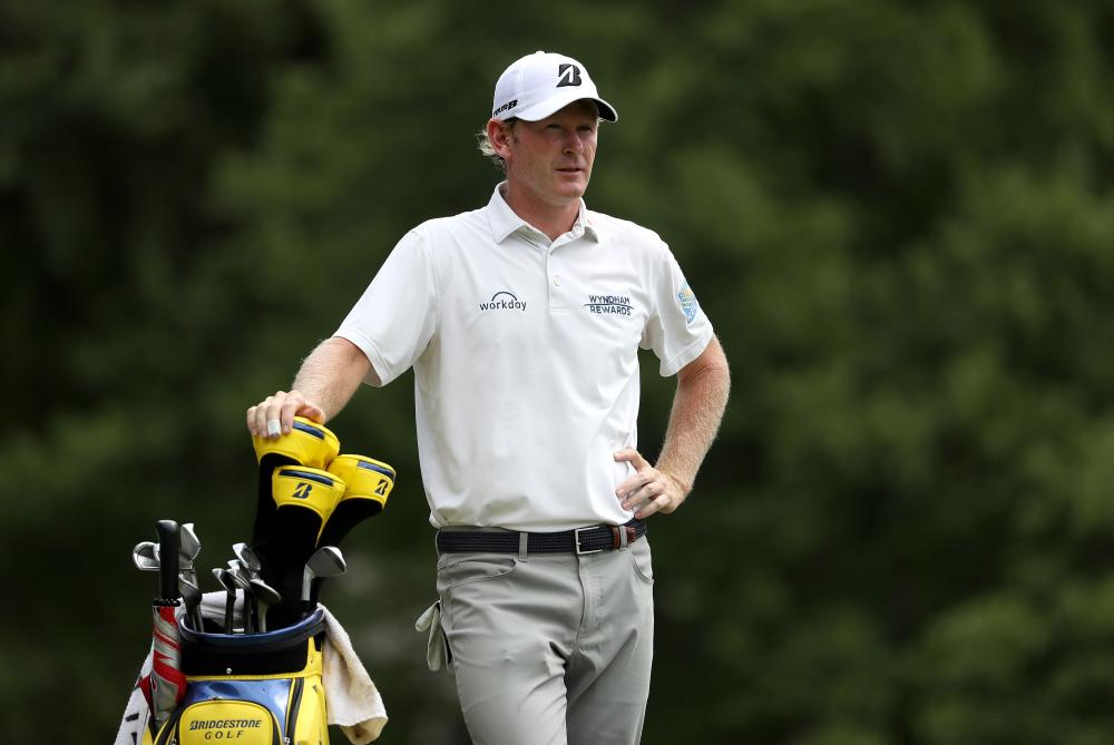 Brandt Snedeker waits to hit on the seventh hole during the third round of the Wyndham Championship at Sedgefield Country Club in Greensboro, North Carolina, Saturday. — AFP 