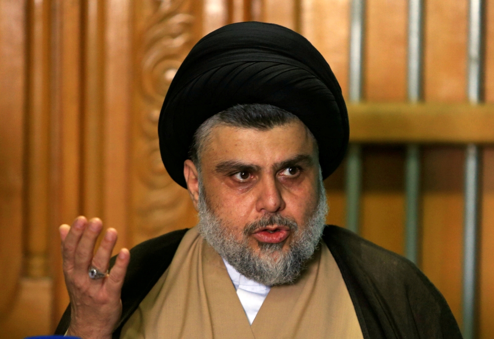 Iraqi Shiite cleric Moqtada Al-Sadr speaks during a news conference in Najaf, Iraq, in this May 17, 2018 file photo. — Reuters