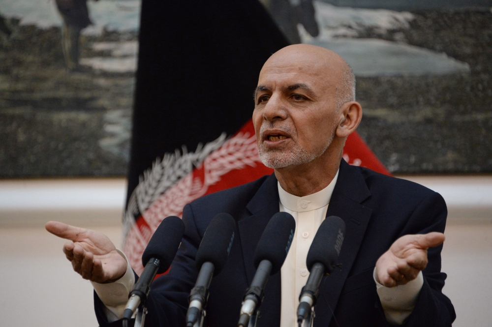 Afghan President Ashraf Ghani speaks during a press conference at the Presidential Palace in Kabul in this June 30, 2018 file photo. — AFP