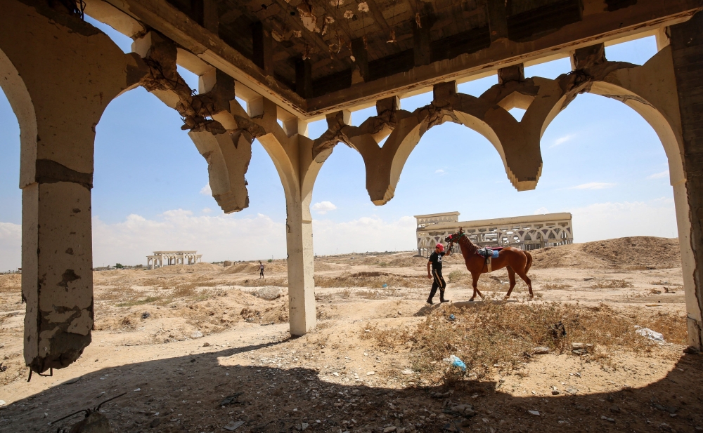 The destroyed and deserted terminal of the Gaza Strip's former Yasser Arafat International Airport in the Palestinian enclave's southern city of Rafah. — AFP