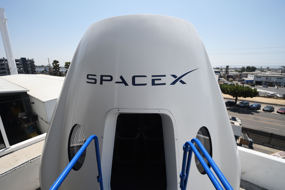 A mock up of the Crew Dragon spacecraft is displayed during a media tour of SpaceX headquarters and rocket factory in Hawthorne, California, in this Aug. 13, 2018 file photo. — AFP