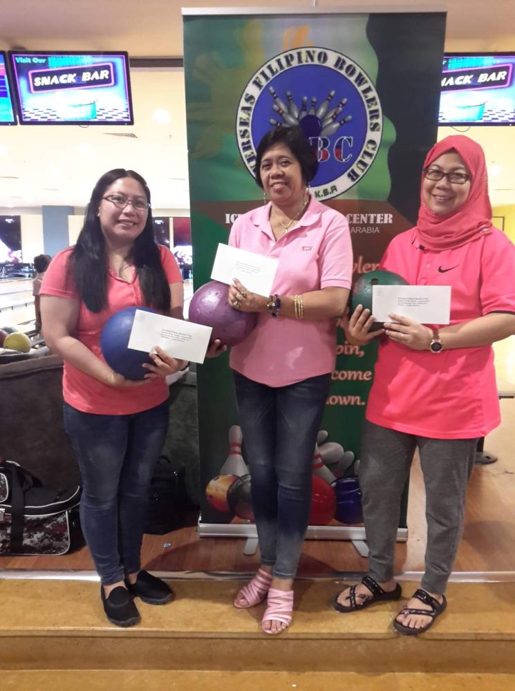 


Ladies’ division winners (from L) Vilma Miranda, Aisah Silabay and Shiela Monserate 