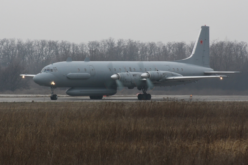 A Russian Il-20 reconnaissance aircraft taxis across the tarmac at Central military airport in Rostov-on-Don, Russia, in this Dec. 14, 2010 file photo. — Reuters