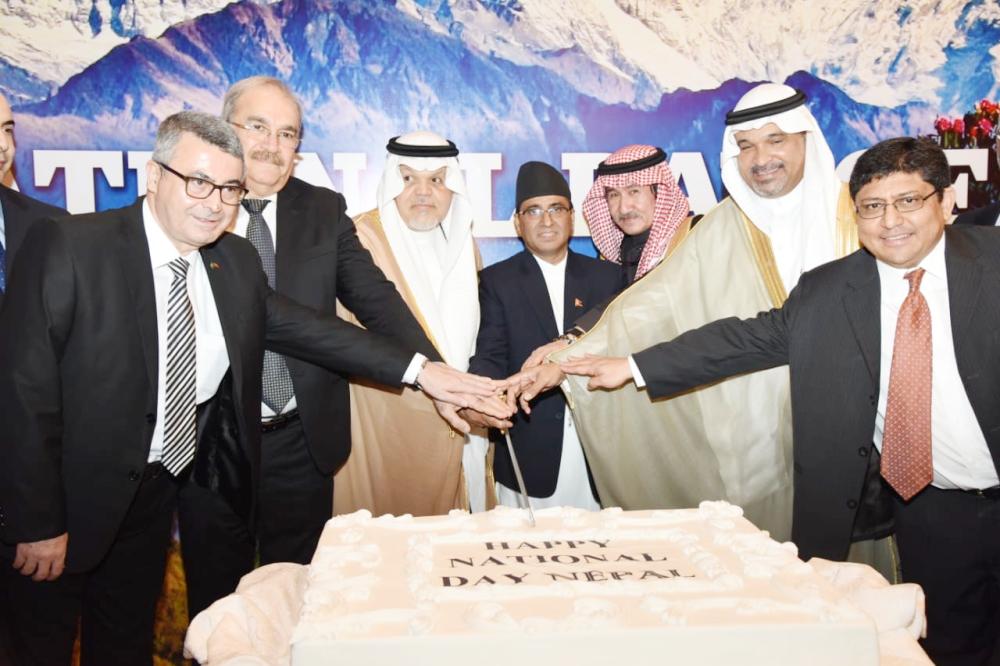 A formal cake-cutting ceremony to mark historic national day event of Nepal in Jeddah on Monday by diplomatic fraternity.

