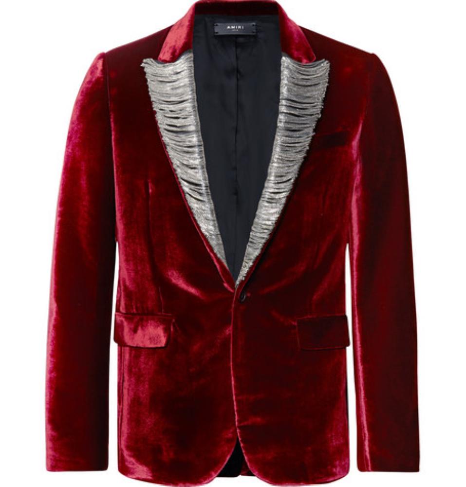 LANVIN Silver Faille-Trimmed Wool-Blend Tuxedo Jacket