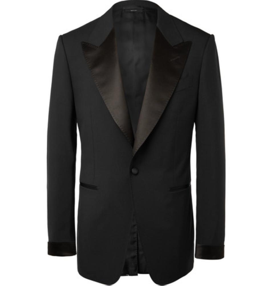 LANVIN Silver Faille-Trimmed Wool-Blend Tuxedo Jacket