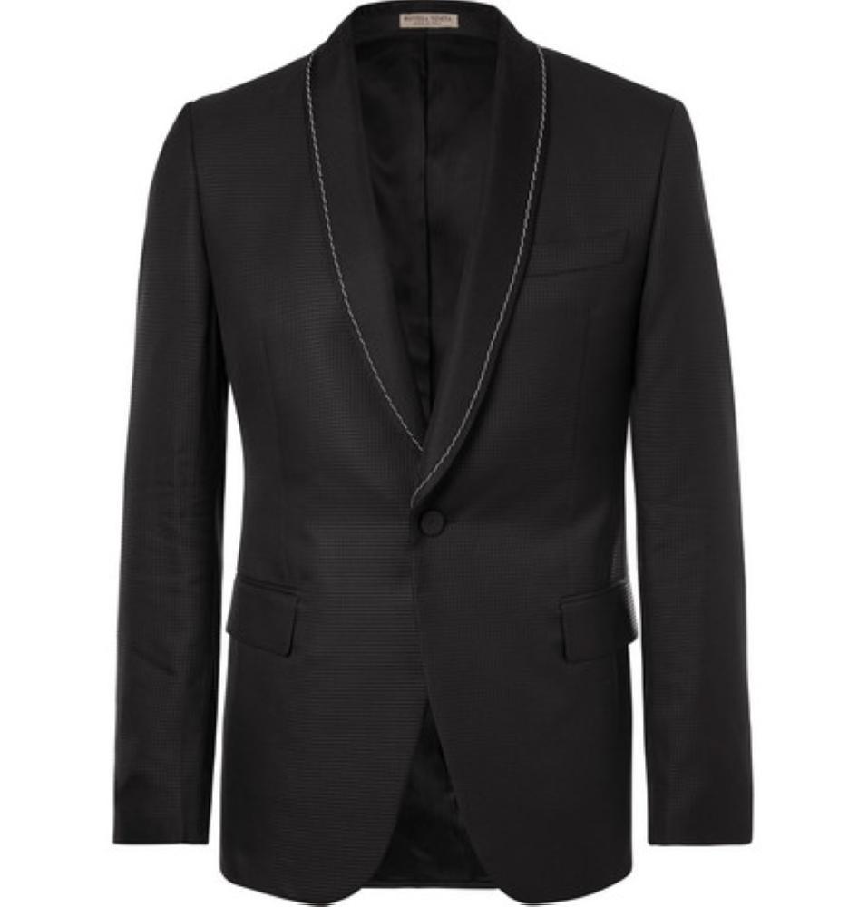 LANVIN Silver Faille-Trimmed Wool-Blend Tuxedo Jacket