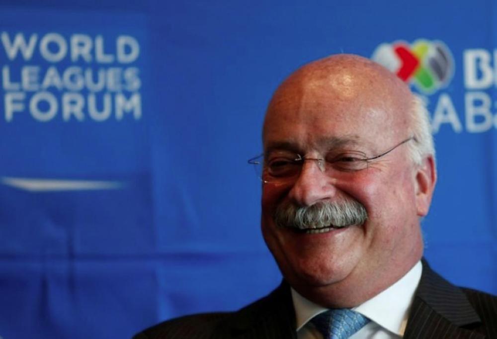 Enrique Bonilla, president of the Mexican first division, smiles during a news conference after attending the World Leagues Forum in Mexico City, in this file photo. — Reuters