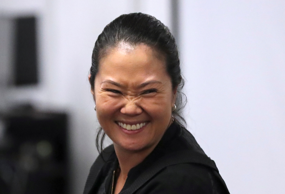 Keiko Fujimori, daughter of former president Alberto Fujimori and leader of the opposition in Peru, is seen in court after her detention as part of an investigation into money laundering, in Lima, Peru, on Wednesday. — Reuters