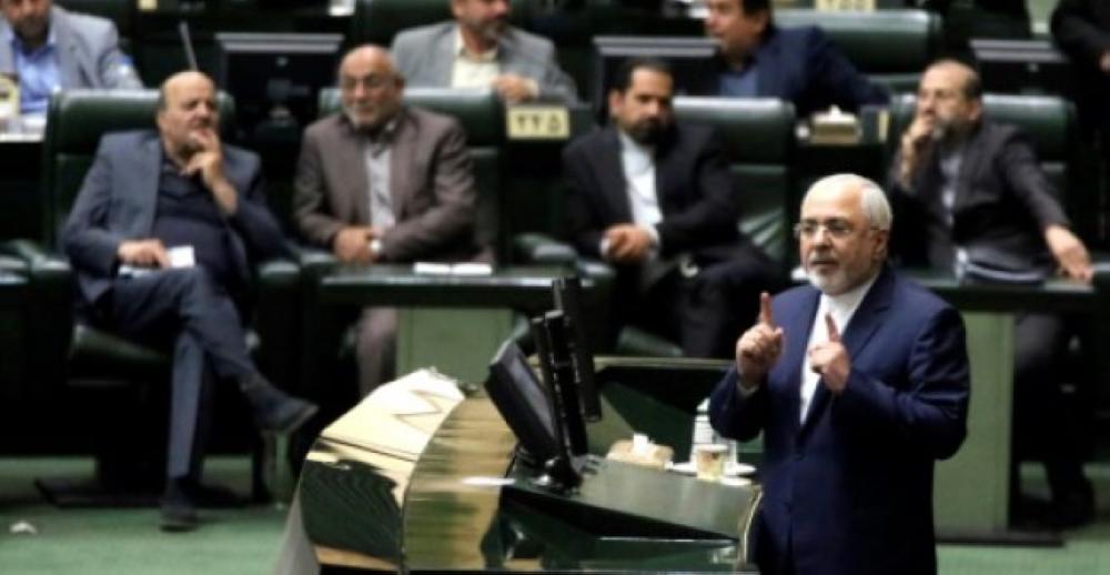 Iran’s Foreign Minister Mohammad Javad Zarif delivers a speech to the parliament in Tehran ahead of a vote endorsing a counterterror finance bill in this Oct. 7, 2018 file photo. — AFP

