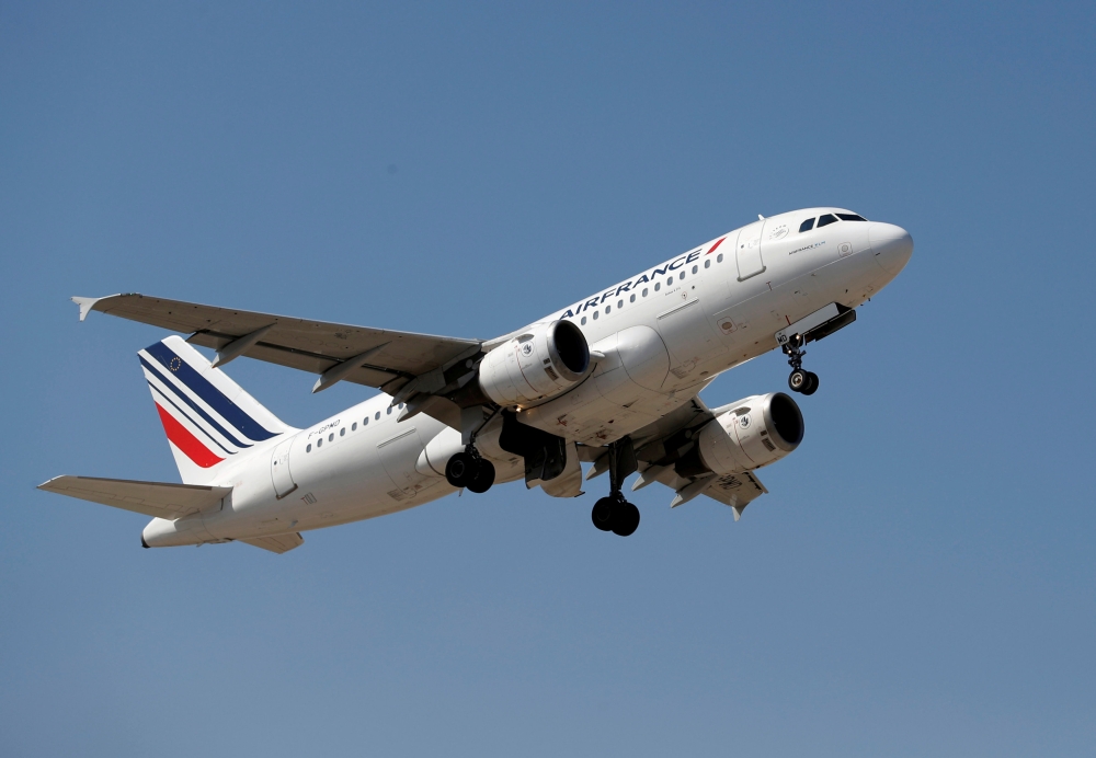 File photo shows an Air France Airbus A319-113 taking off from Nice International airport in Nice, France. — Reuters