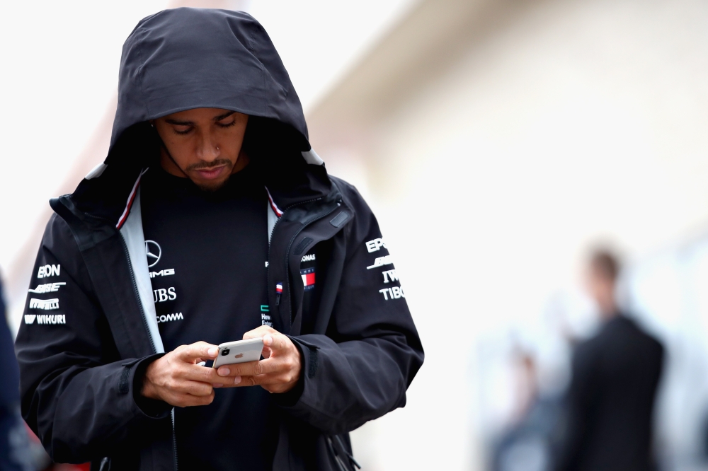 


Lewis Hamilton of Great Britain and Mercedes GP walks in the paddock after practice for the US Formula One Grand Prix at Circuit of The Americas in Austin Friday. — AFP