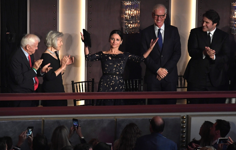 


Comedian and actor Julia Louis-Dreyfus acknowledges applause as she arrives to be awarded the Kennedy Center’s 21st annual Mark Twain Prize for American Humor, in Washington. — Reuters