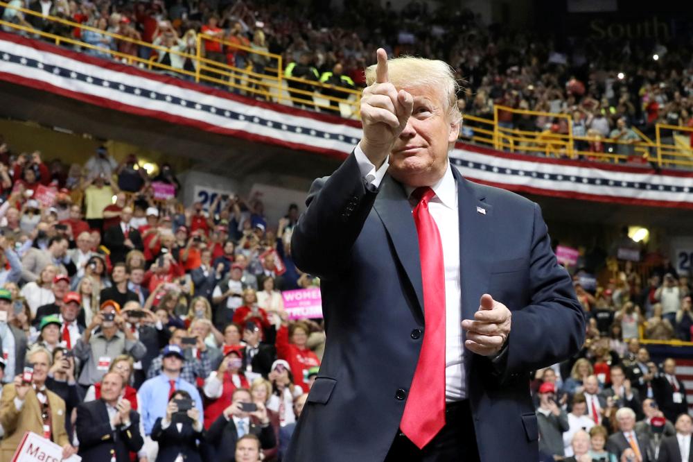 


US President Donald Trump rallies with supporters in Chattanooga, Tennessee, on Sunday. — Reuters