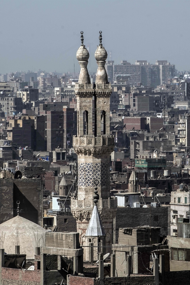 A mosque at the Qalawun complex in old Cairo in the heart of the Egyptian capital.  