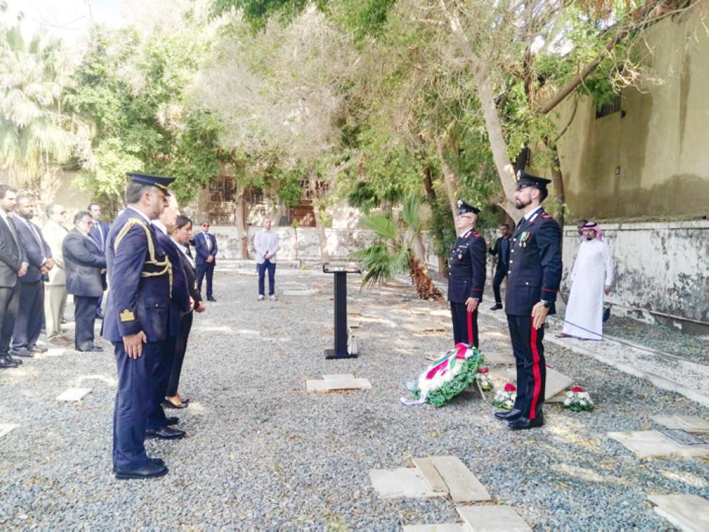 The Italian mission marking the Italian Armed Forces Day at Jeddah’s non-Muslim cemetery, in the centenary commemoration to the end of World War I.