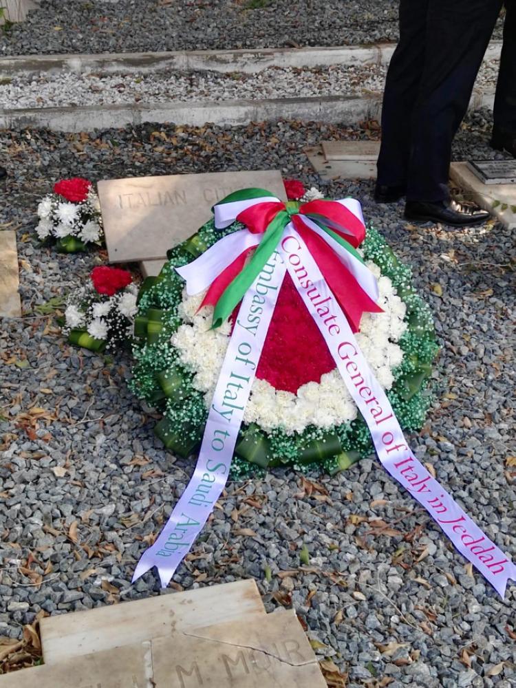 The Italian mission marking the Italian Armed Forces Day at Jeddah’s non-Muslim cemetery, in the centenary commemoration to the end of World War I.