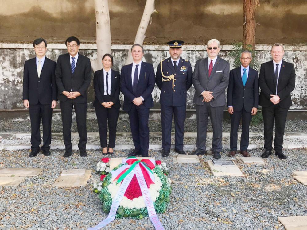 The Italian mission marking the Italian Armed Forces Day at Jeddah’s non-Muslim cemetery, in the centenary commemoration to the end of World War I.