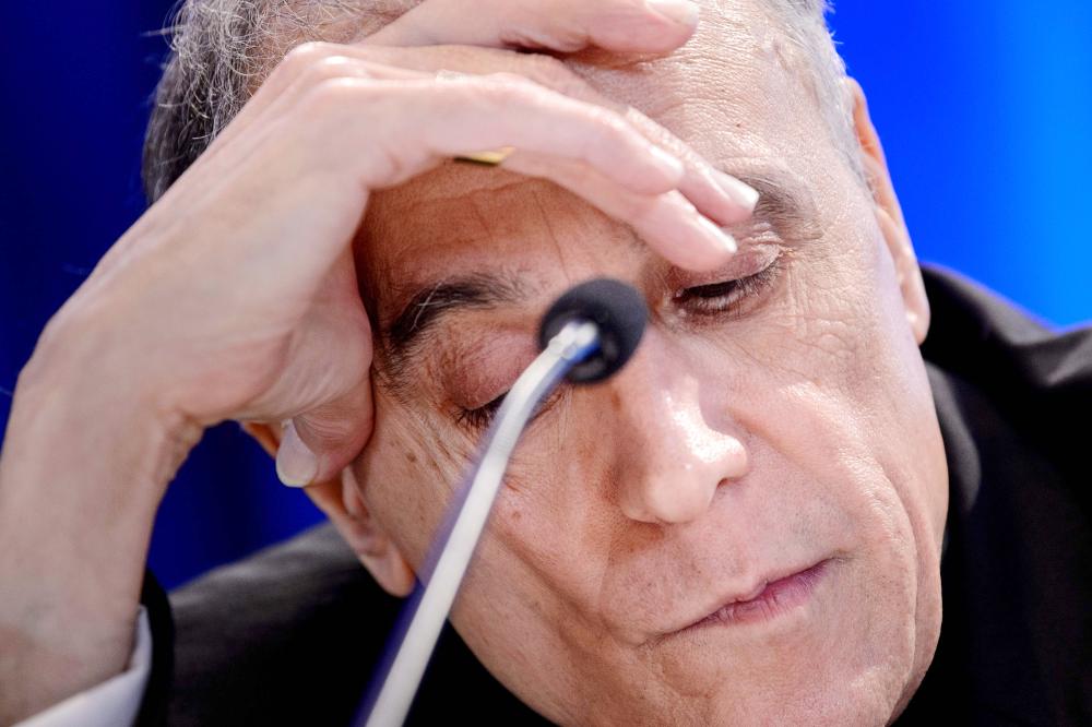 


Galveston-Houston Cardinal Daniel DiNardo, president of the USCCB General Assembly, listens during a press conference at the annual US Conference of Catholic Bishops in Baltimore, Maryland, on Monday. — AFP