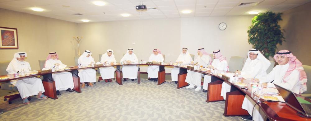 The board of directors of Okaz Organization for Press and Publication meets at the company's headquarters in Jeddah recently.