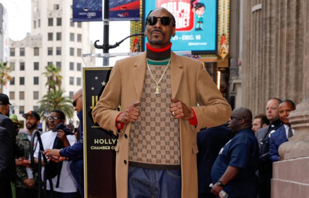 Rapper Snoop Dogg receives his star on the 