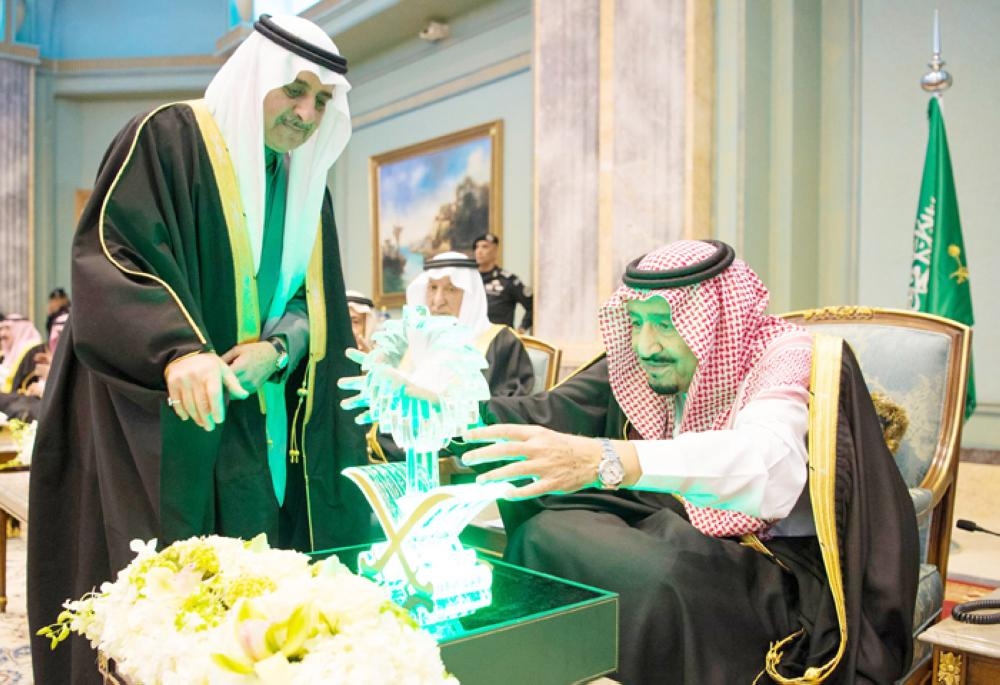 Custodian of the Two Holy Mosques King Salman launches and lays the foundation stone for development projects in Tabuk region on Tuesday. Crown Prince Muhammad Bin Salman, deputy premier and minister of defense, attends the ceremony. — SPA