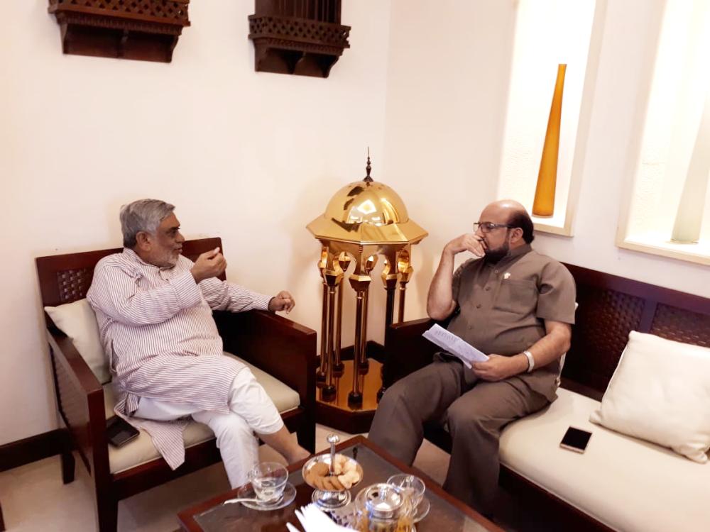 Prof. Akhtarul Wasey makes a point during his interview with Saudi Gazette.