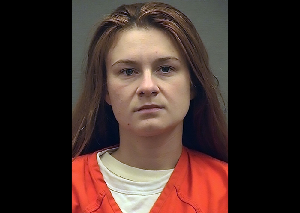 This Aug. 17, 2018, photo courtesy of the Alexandria, Virginia, Sheriff’s Office, shows Maria Butina’s booking photograph when she was admitted into the Alexandria Detention Center in Alexandia. — AFP