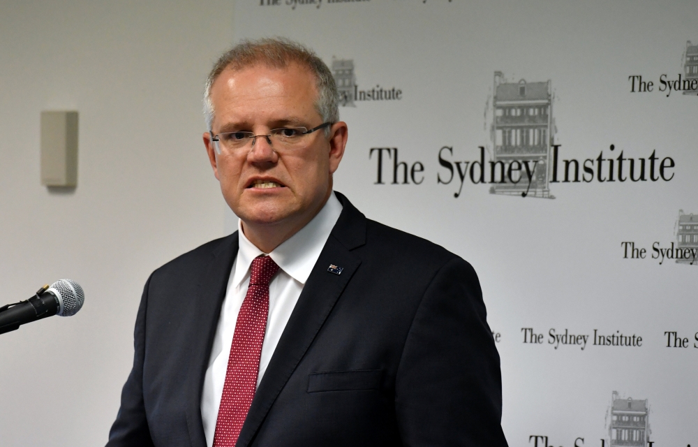 Australia's Prime Minister Scott Morrison speaks at The Sydney Institute in Sydney, Australia, Saturday. — Reuters