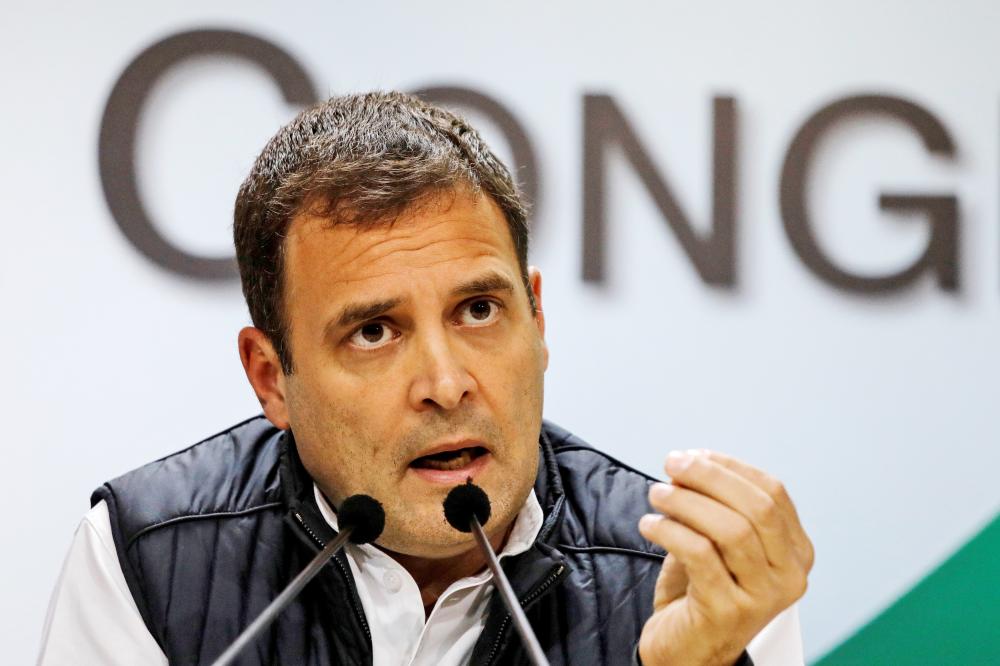 Rahul Gandhi, President of India’s main opposition Congress party, speaks during a news conference at his party's headquarters in New Delhi, India, in this Dec. 11, 2018 file photo. — Reuters