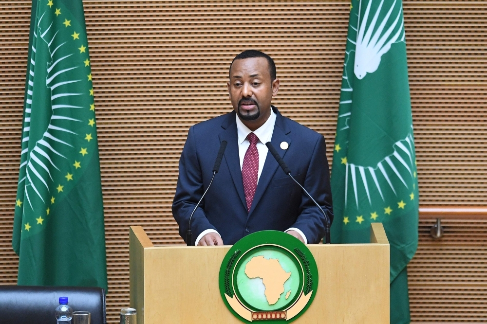 Ethiopia's Prime Minister Abiy Ahmed delivers a speech during the 11th Extraordinary Session of the Assembly of the African Union in Addis Ababa in this Nov. 17, 2018 file photo. — AFP