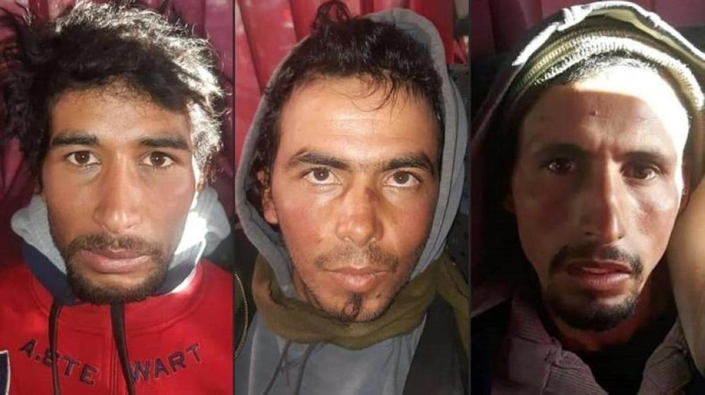 This combination of pictures created shows Rachid Afatti (left), Ouziad Younes (center), and Ejjoud Abdessamad, the three suspects in the grisly murder of the two Scandinavian hikers. — AFP
