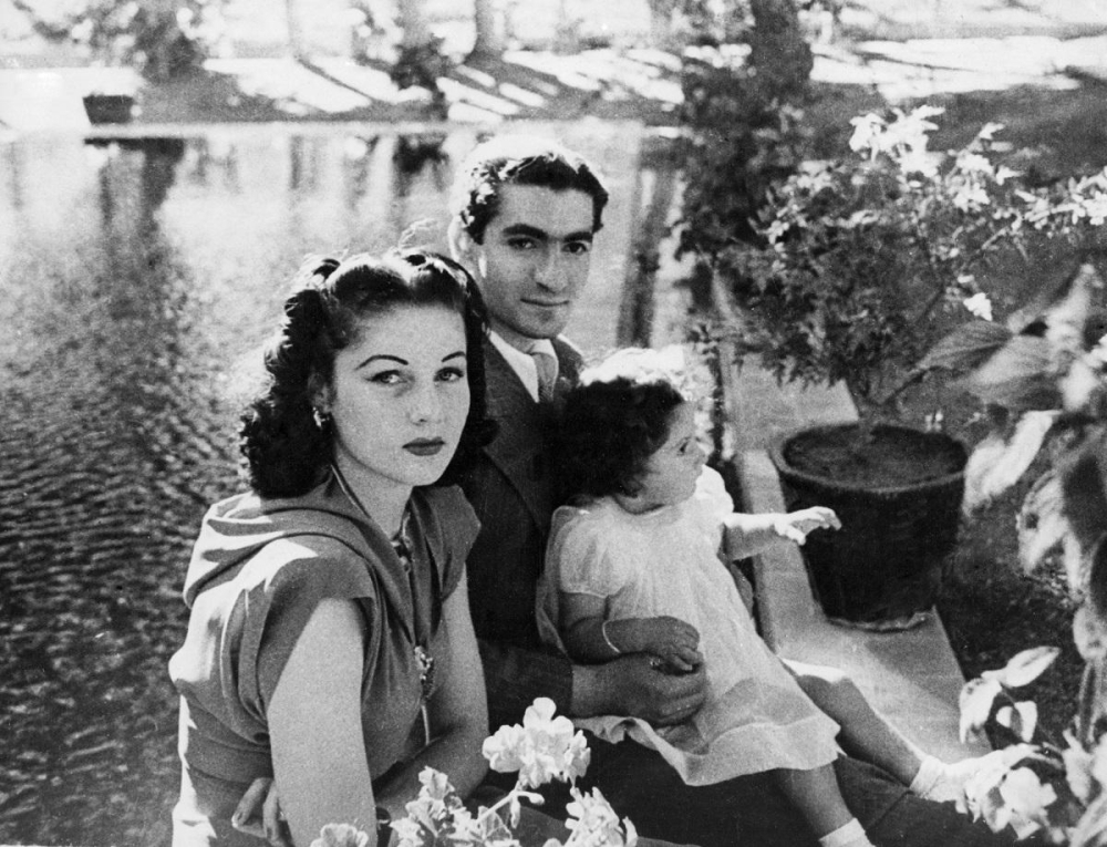 In this undated 1942 file photo, Shah of Iran Mohammad Reza Pahlavi, his wife Queen Fawzia, and Princess Shahnaz on the grounds of their palace near Tehran. — Courtesy photo