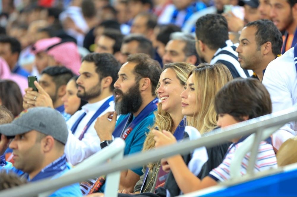 Excited fans cheering their favorite Italian team — Juventus or AC Milan — at the Italian Super Cup match in Jeddah on Wednesday.