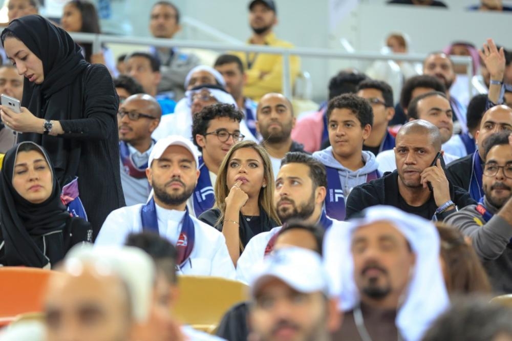 Excited fans cheering their favorite Italian team — Juventus or AC Milan — at the Italian Super Cup match in Jeddah on Wednesday.