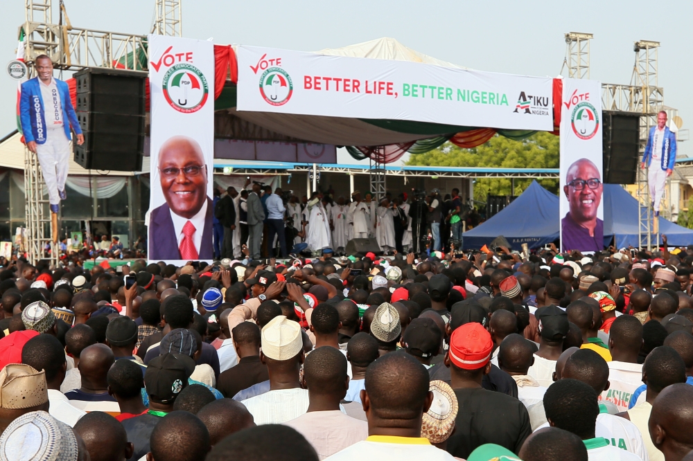 Supporters of the People's Democratic Party (PDP) attend a campaign rally in Lafia, Nigeria in this recent photo. — Reuters