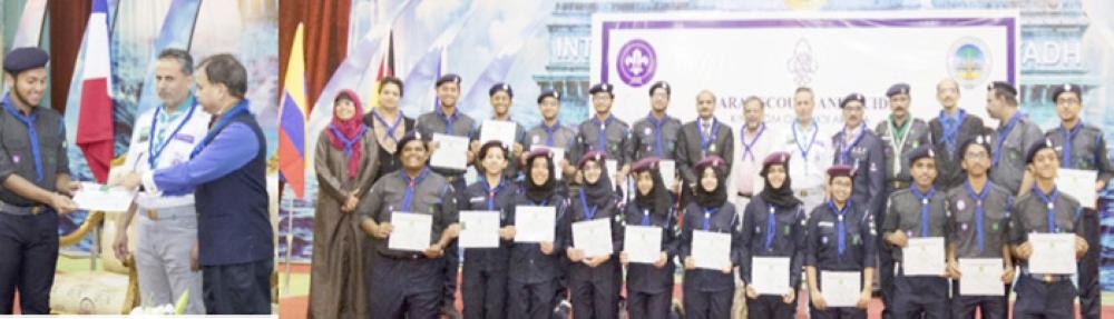 Recipients of Rajyapuraskar Award with Indian Ambassador Ahmad Javed and other dignitaries.
