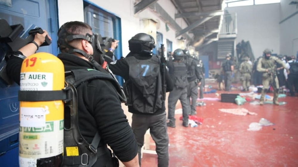 


Israeli forces conducting a raid in Ofer prison last week. — Courtesy photo