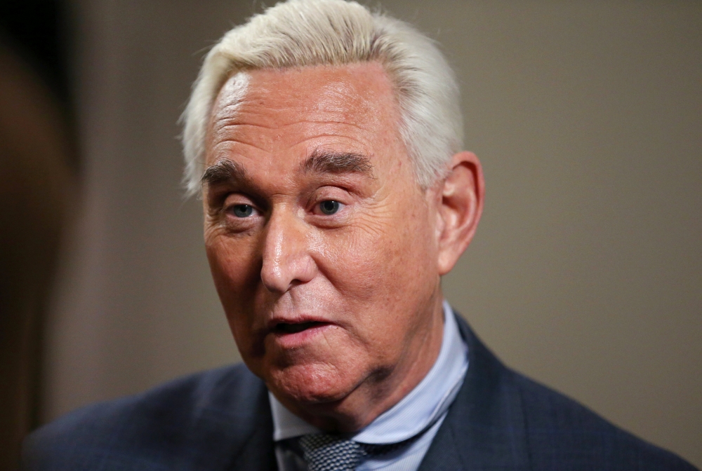 Longtime Trump ally Roger Stone gives an interview to Reuters in Washington on Thursday. — Reuters