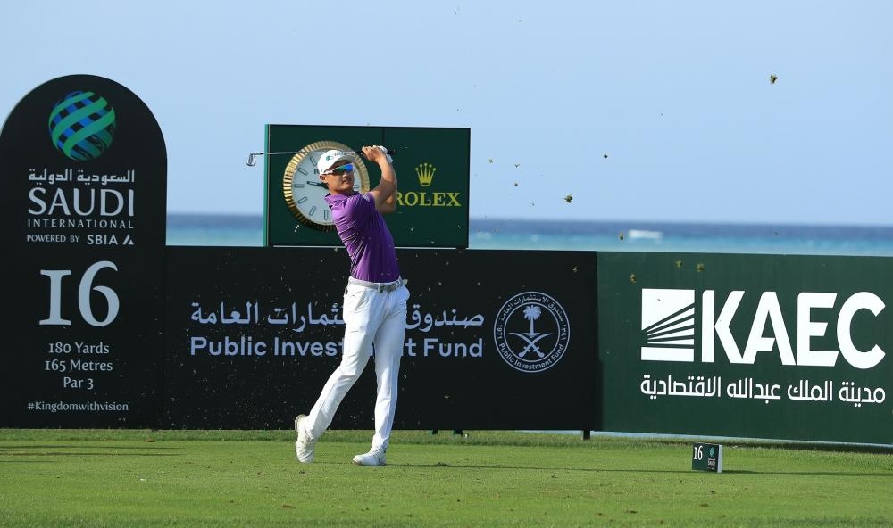 Li Haotong of China in action on Day Two of the Saudi International at Royal Greens Golf and Country Club in King Abdullah Economic City, Saudi Arabia, on Friday. — Courtesy photo