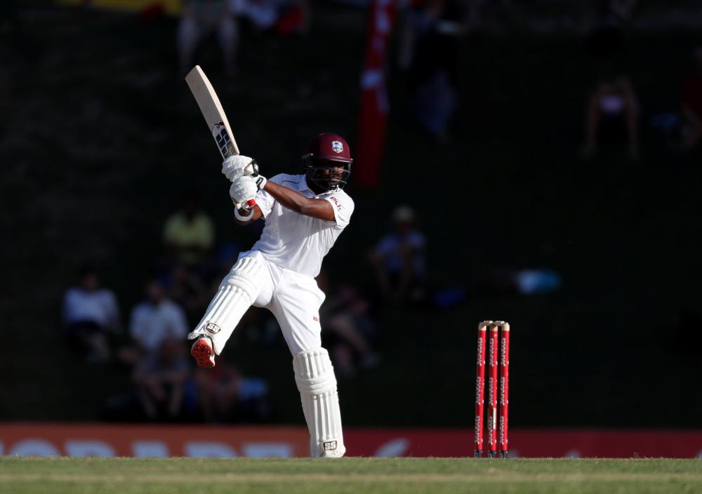 Darren Bravo of the West Indies in action against England during the Test match at Sir Vivian Richards Stadium in Antigua Friday. — Reuters