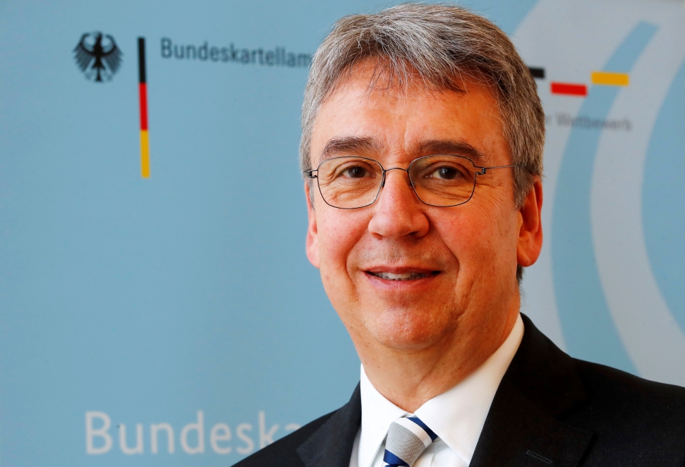 Andreas Mundt, president of Germany's Federal Cartel Office poses for photographers following a news conference in which the anti-trust watchdog presented its findings of the investigation into Facebook's data collection practices in Bonn, Germany, on Thursday. — Reuters