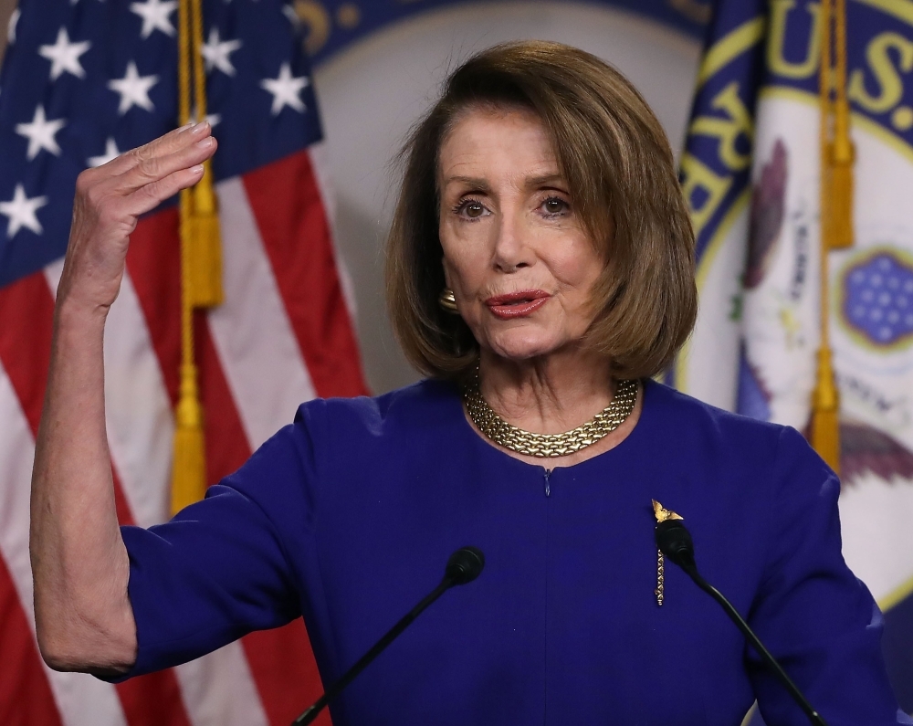 US Speaker of the House Nancy Pelosi speaks during her weekly news conference on in Washington, DC on Thursday. — AFP