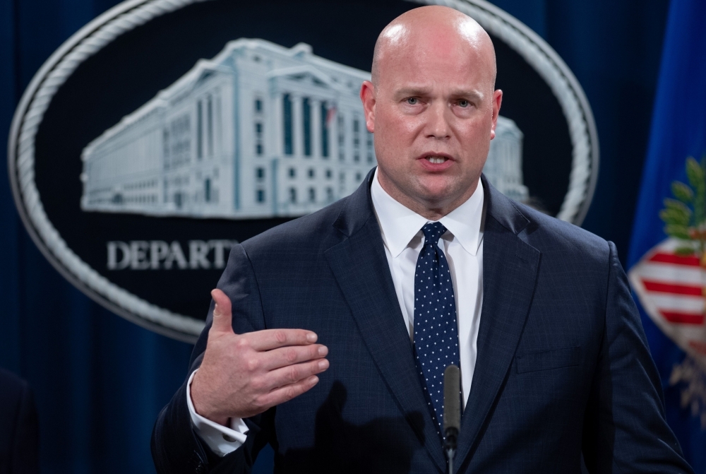In this file photo, Acting US Attorney General Matthew Whitaker speaks during a press conference at the Department of Justice in Washington, DC. — AFP