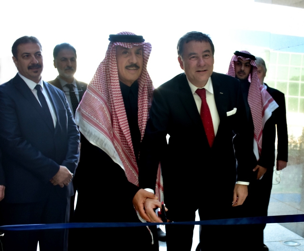 Stefan Draeger,  the company CEO and Sheikh Fahad Alathal President of FAL Arabian Holding Co, at the opening of the new head office building