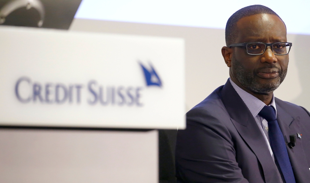 CEO Tidjane Thiam of Swiss bank Credit Suisse awaits the company's annual news conference in Zurich, Switzerland n Thursday. — Reuters